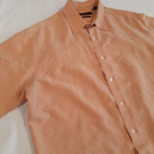 Axist Silk Touch Men's XL‎ Short Sleeve Button up Shirt Orange